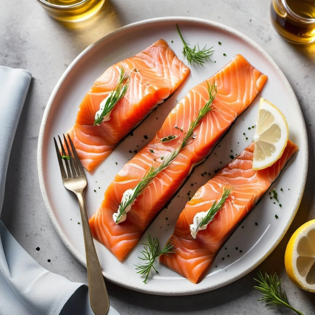 "Ricette con salmone affumicato: pasta cremosa con panna, cipolla e aneto fresco, servita calda."