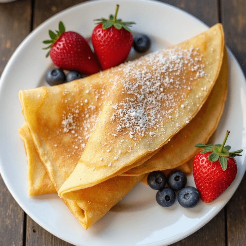 "Ricetta crepes dolci sottili e morbide, farcite con Nutella e decorate con zucchero a velo."